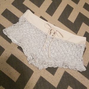 Free People New Romantics Mesh Crocheted Shorts